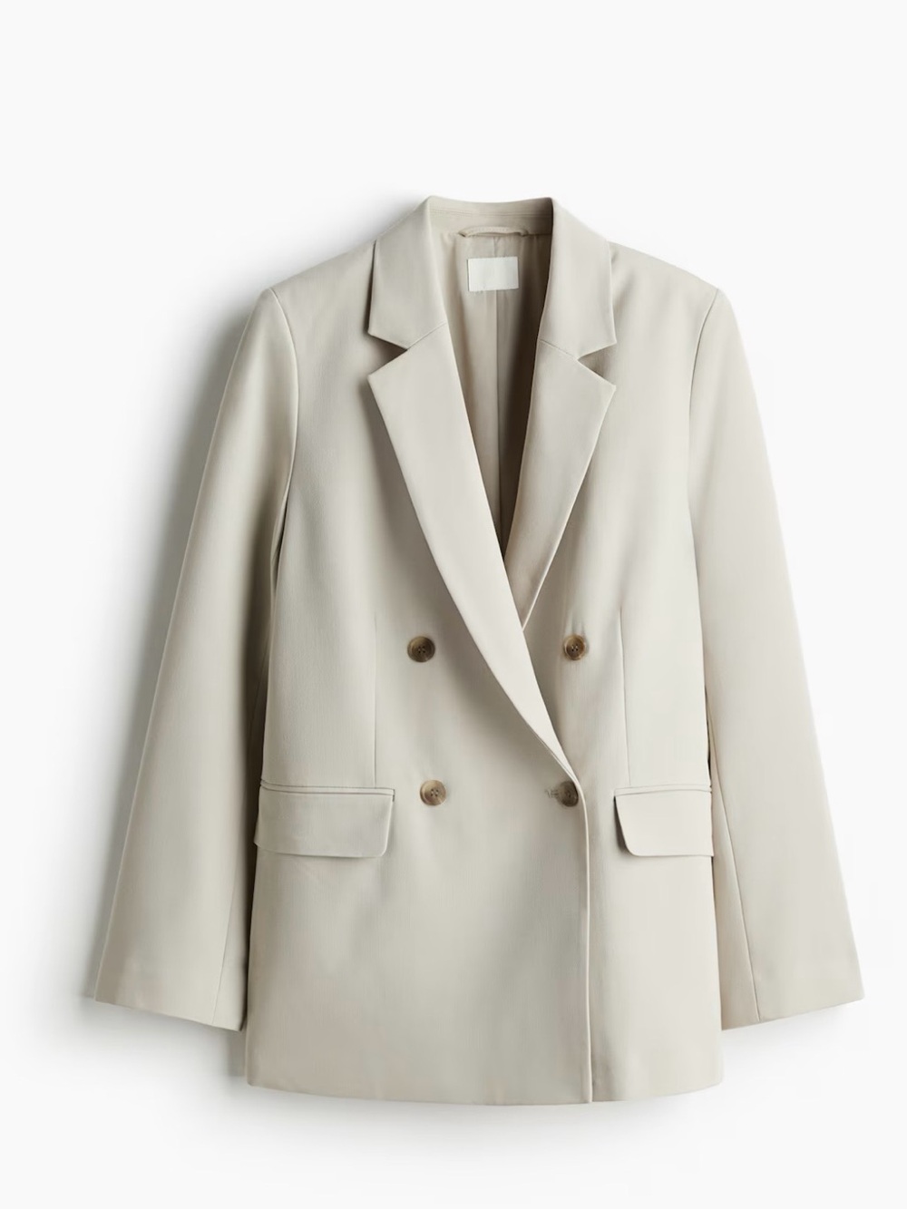 H&M Double-Breasted Blazer in Light Cream